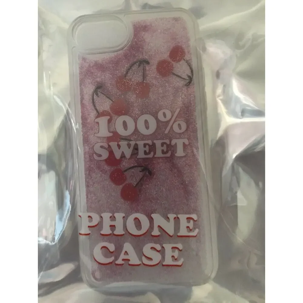 Clear Glittery Liquid Cherries 100% Sweet iPhone Case iPhone 6, 7, 8, 9, 10, 11